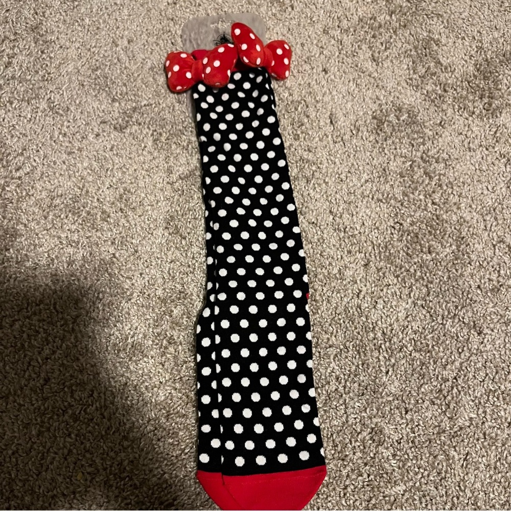 Minnie Mouse bow polka dot socks
